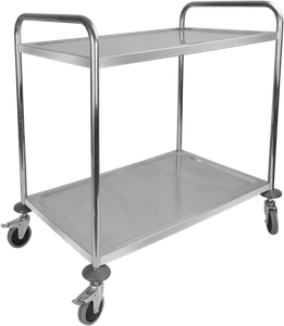Stainless Steel Two-layers Dining Cart( Square Tube)